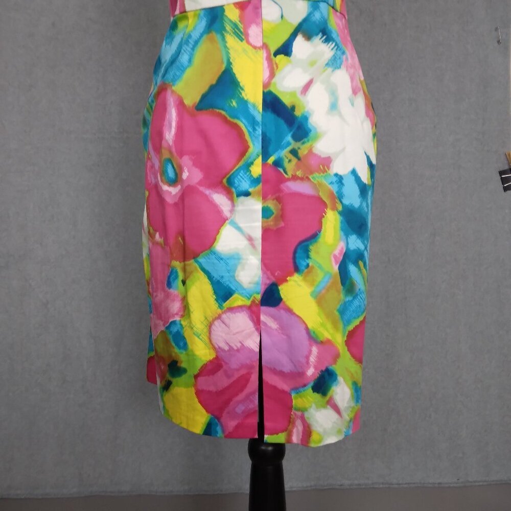 Donna Morgan | Vibrant Watercolor Strapless Dress Stretch Multicolor | Size 12 - Picture 8 of 11
